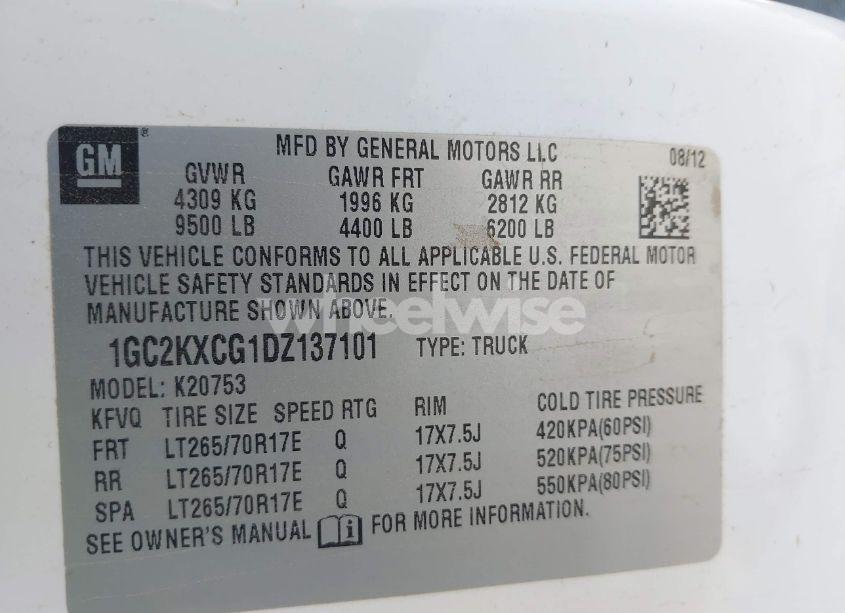 Photo 9 of 2013 Chevrolet Silverado 2500HD LT (VIN 1GC2KXCG1DZ137101)