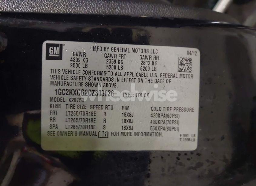 Photo 9 of 2012 Chevrolet Silverado 2500HD LT (VIN 1GC2KXCG2CZ303026)