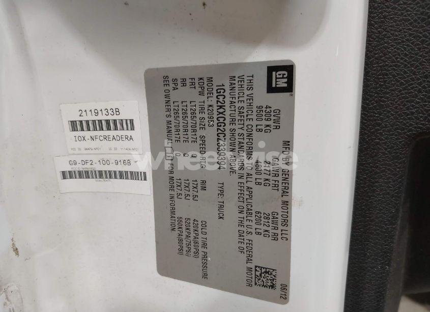 Photo 9 of 2012 Chevrolet Silverado 2500HD LT (VIN 1GC2KXCG2CZ339394)