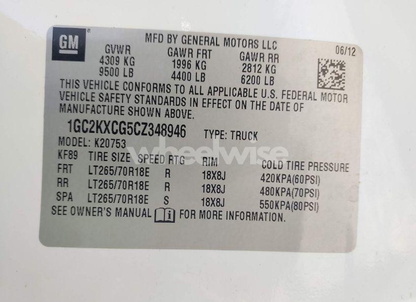 Photo 9 of 2012 Chevrolet Silverado 2500HD LT (VIN 1GC2KXCG5CZ348946)