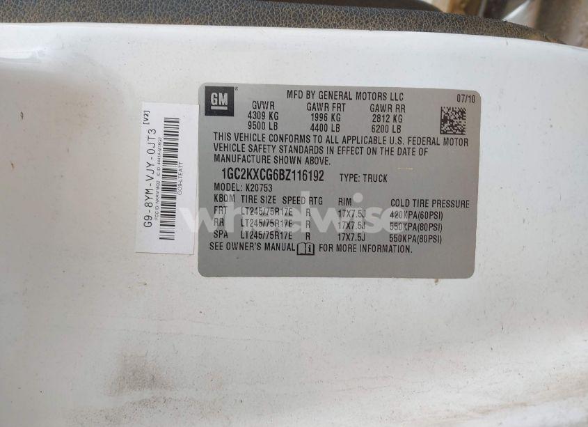 Photo 9 of 2011 Chevrolet Silverado 2500HD LT (VIN 1GC2KXCG6BZ116192)