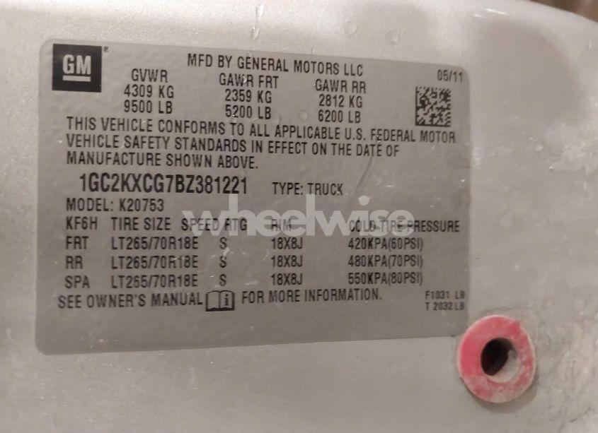 Photo 9 of 2011 Chevrolet Silverado 2500HD LT (VIN 1GC2KXCG7BZ381221)