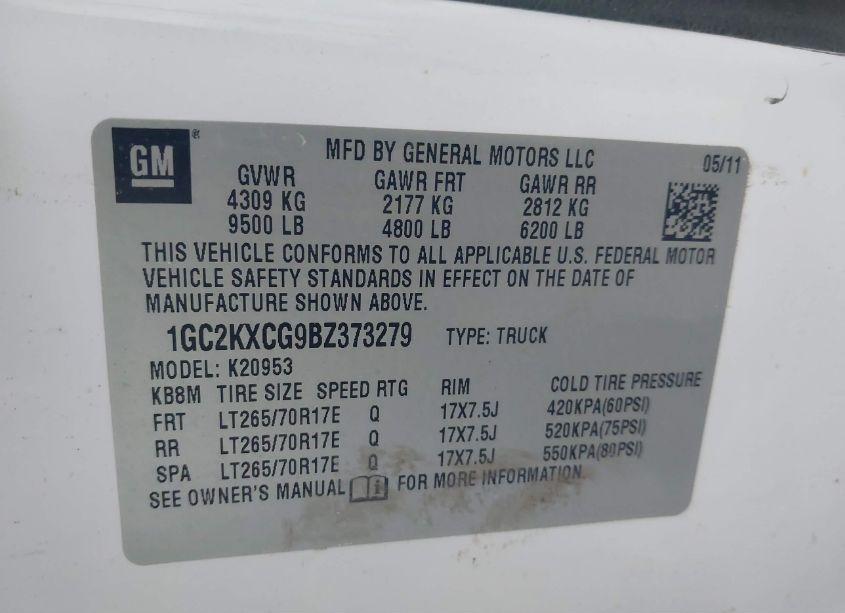 Photo 9 of 2011 Chevrolet Silverado 2500HD LT (VIN 1GC2KXCG9BZ373279)