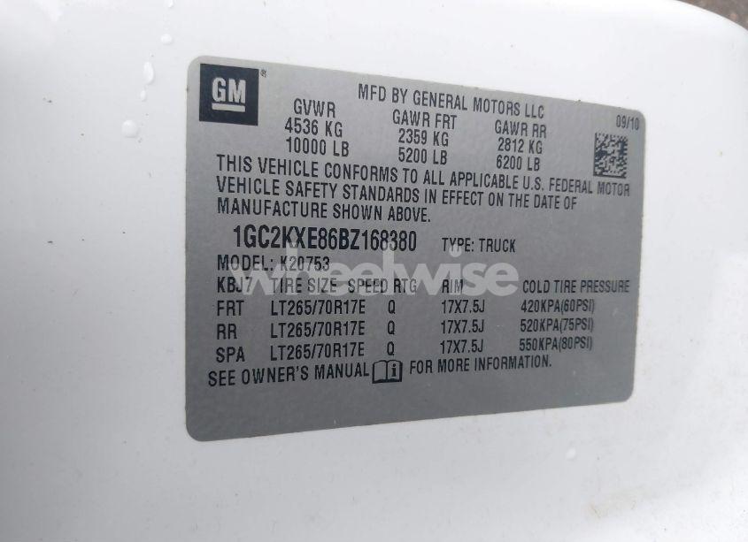 Photo 9 of 2011 Chevrolet Silverado 2500HD LT (VIN 1GC2KXE86BZ168380)