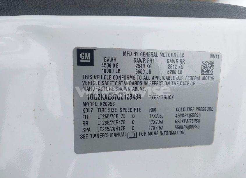 Photo 9 of 2012 Chevrolet Silverado 2500HD LT (VIN 1GC2KXE87CZ123434)