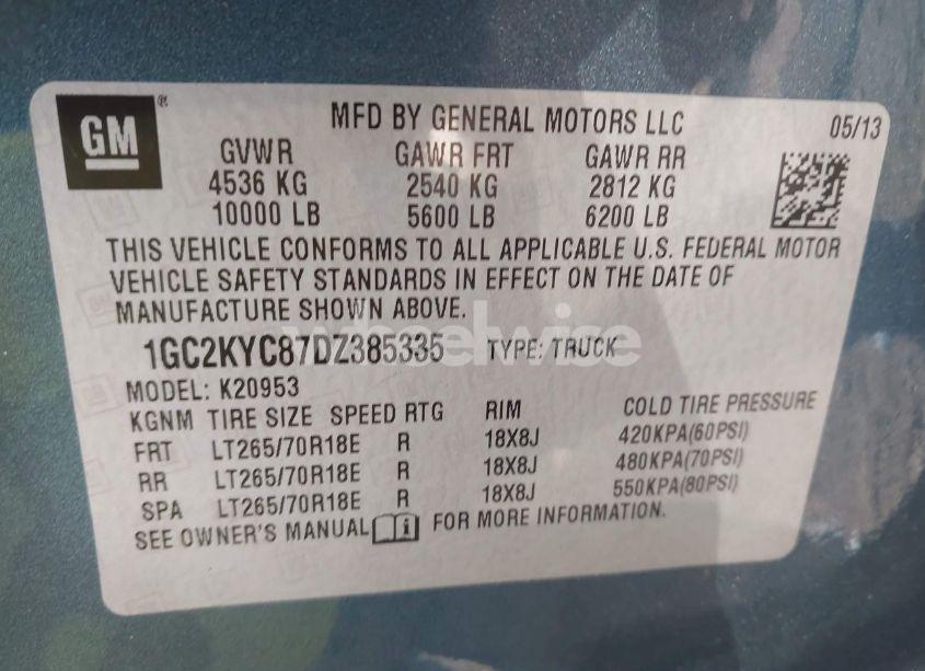 Photo 9 of 2013 Chevrolet Silverado 2500HD LTZ (VIN 1GC2KYC87DZ385335)