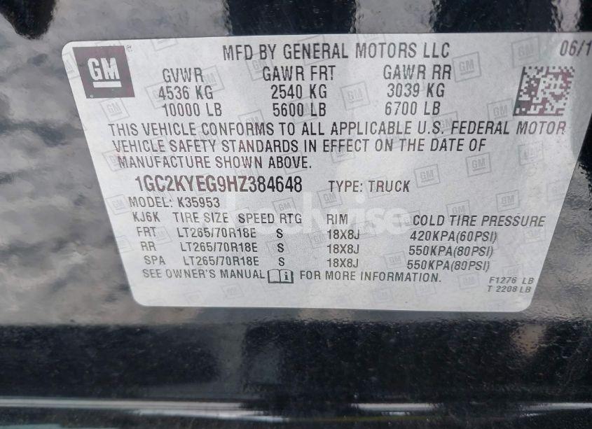 Photo 9 of 2017 Chevrolet Silverado 3500HD WT (VIN 1GC2KYEG9HZ384648)