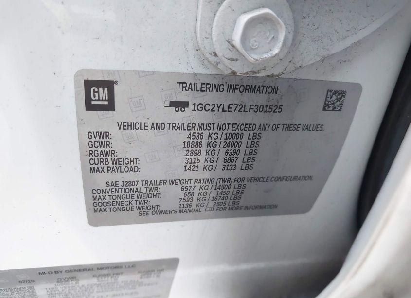 Photo 9 of 2020 Chevrolet Silverado 2500HD 4WD DOUBLE CAB STANDARD BED WT (VIN 1GC2YLE72LF301525)