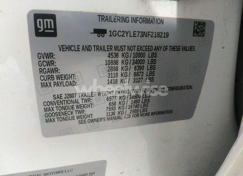 Photo 9 of 2022 Chevrolet Silverado 2500HD 4WD DOUBLE CAB STANDARD BED WT (VIN 1GC2YLE73NF218219)