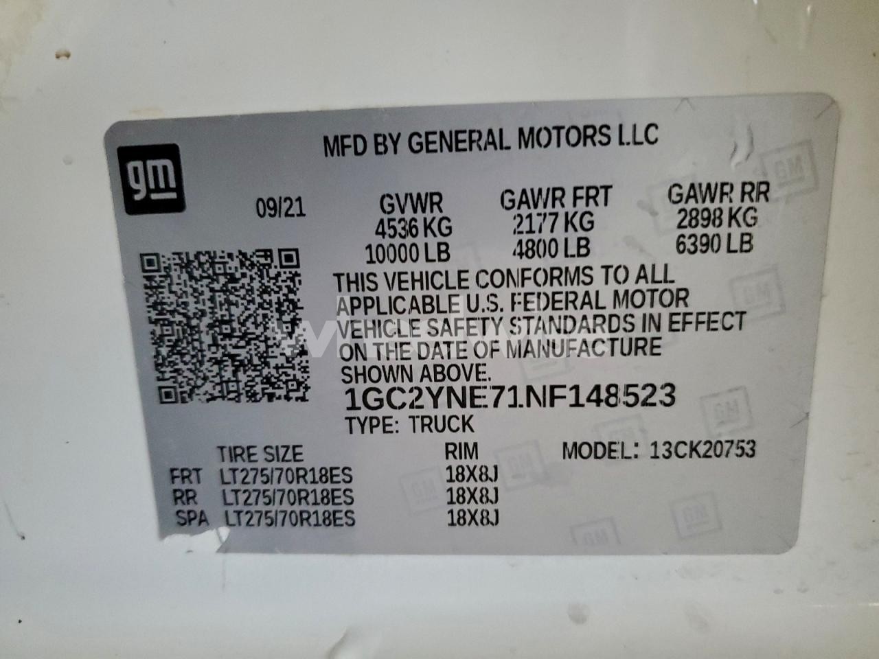 Photo 12 of 2022 CHEVROLET SILVERADO K2500 HEAVY DUTY LT (VIN 1GC2YNE71NF148523)