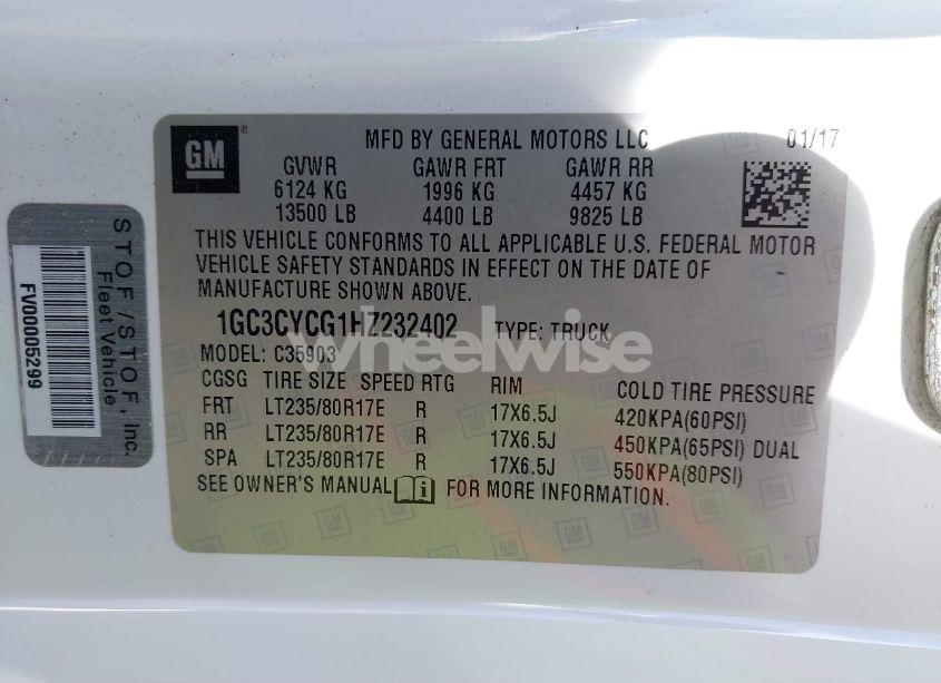 Photo 8 of 2017 Chevrolet Silverado 3500HD WT (VIN 1GC3CYCG1HZ232402)