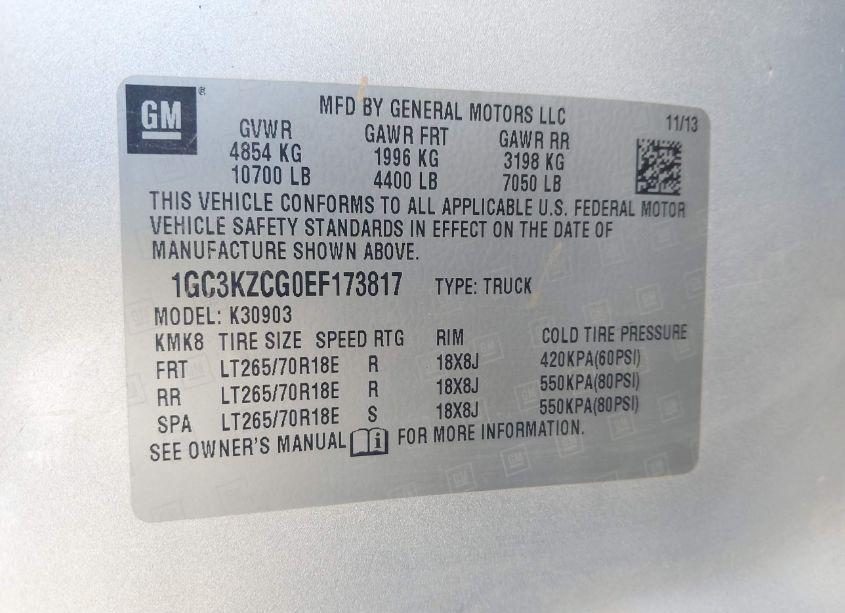 Photo 8 of 2014 Chevrolet Silverado 3500HD WORK TRUCK (VIN 1GC3KZCG0EF173817)