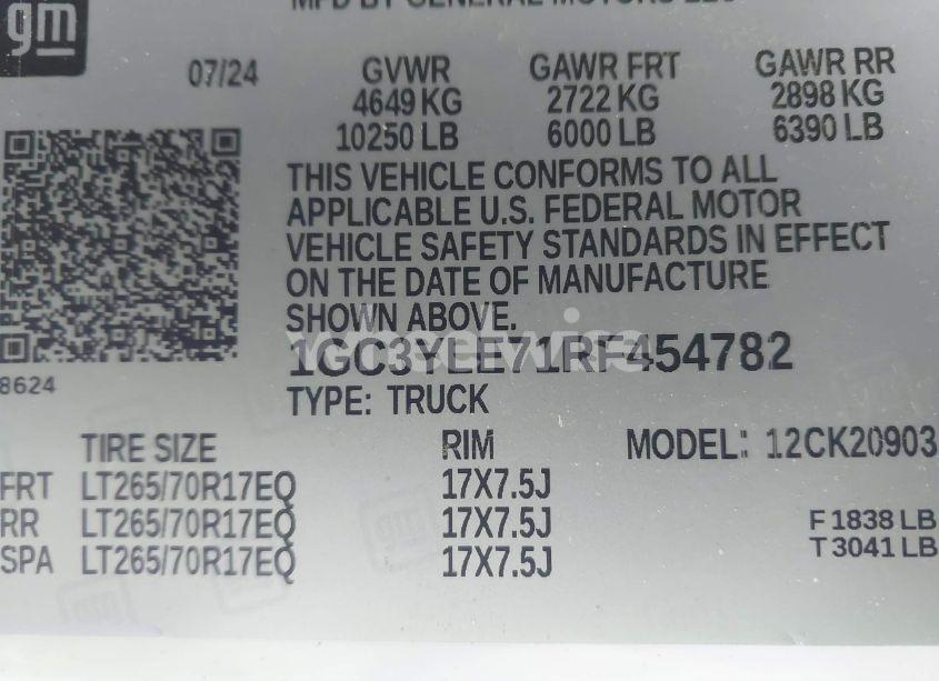 Photo 8 of 2024 Chevrolet Silverado 2500HD 4WD LONG BED WORK TRUCK (VIN 1GC3YLE71RF454782)