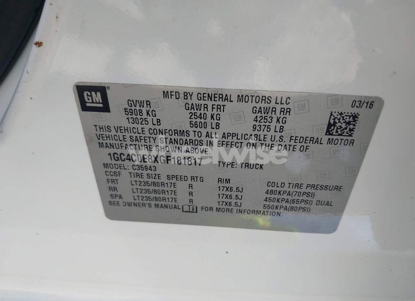 Photo 9 of 2016 Chevrolet Silverado 3500HD LTZ (VIN 1GC4C0E8XGF181817)