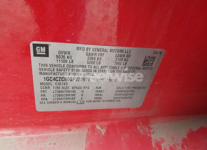 Photo 8 of 2016 Chevrolet Silverado 3500HD LT (VIN 1GC4CZC80GF233978)