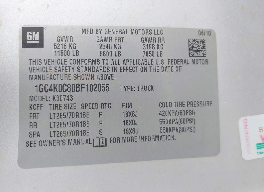 Photo 8 of 2011 Chevrolet Silverado 3500HD LT (VIN 1GC4K0C80BF102055)