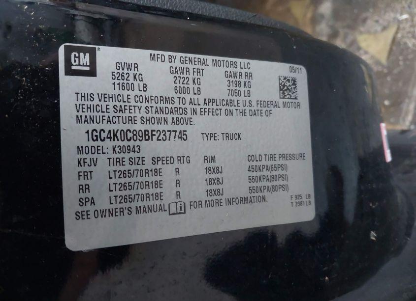 Photo 8 of 2011 Chevrolet Silverado 3500HD LT (VIN 1GC4K0C89BF237745)