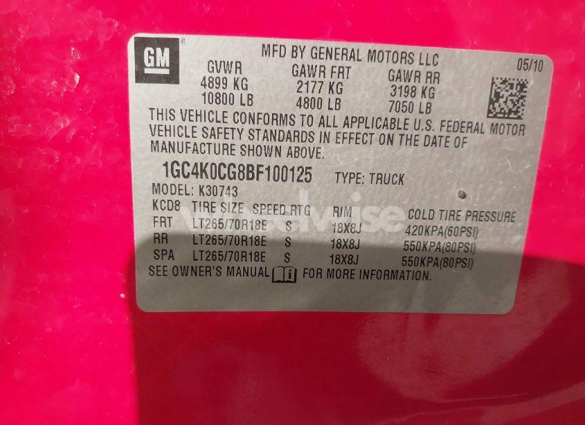 Photo 8 of 2011 Chevrolet Silverado 3500HD LT (VIN 1GC4K0CG8BF100125)