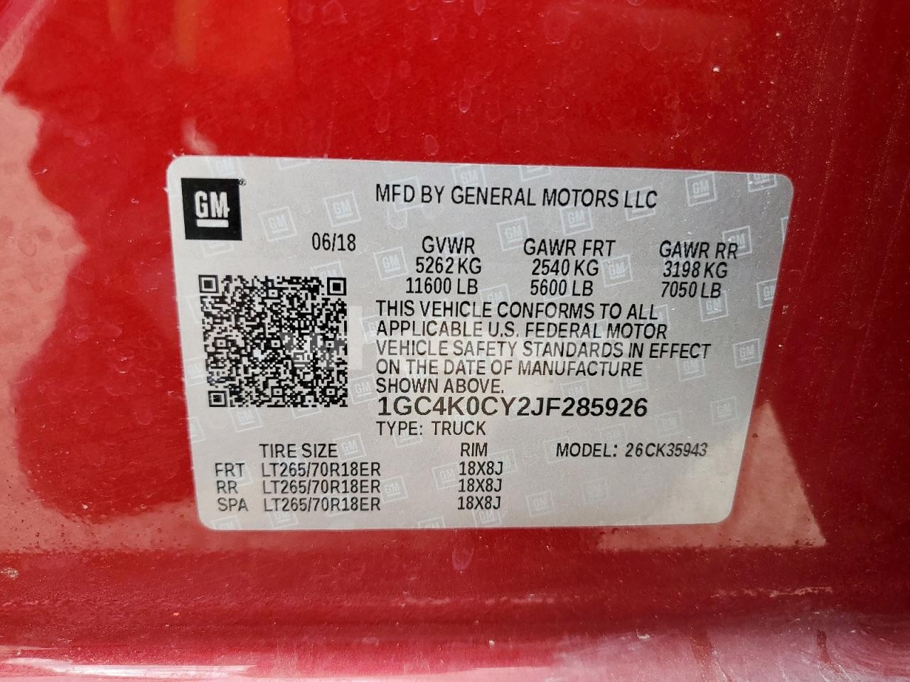 Photo 12 of 2018 CHEVROLET SILVERADO K3500 LTZ (VIN 1GC4K0CY2JF285926)