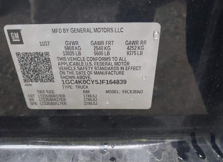 Photo 9 of 2018 Chevrolet Silverado 3500HD LTZ (VIN 1GC4K0CY5JF164839)