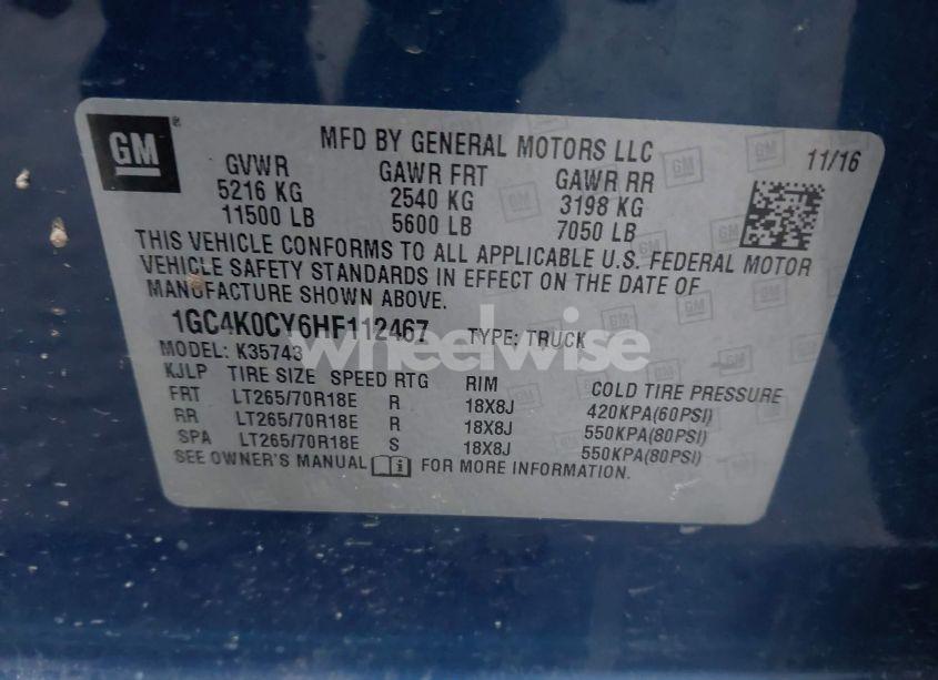 Photo 9 of 2017 Chevrolet Silverado 3500HD LTZ (VIN 1GC4K0CY6HF112467)