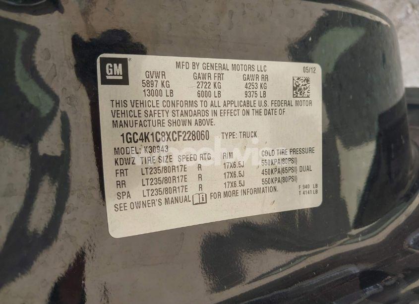 Photo 8 of 2012 Chevrolet Silverado 3500HD LTZ (VIN 1GC4K1C8XCF228060)