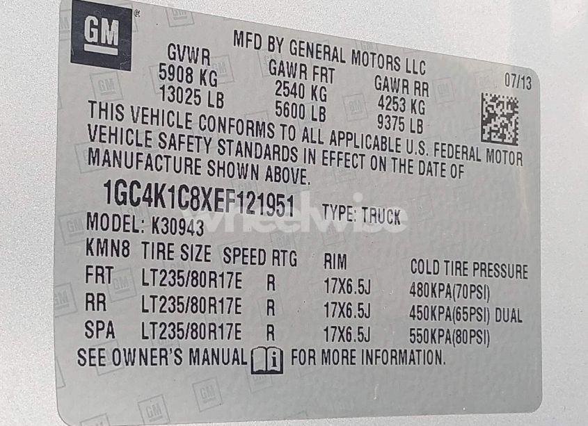 Photo 8 of 2014 Chevrolet Silverado 3500HD LTZ (VIN 1GC4K1C8XEF121951)