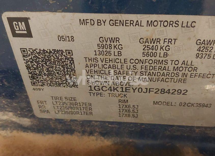 Photo 8 of 2018 Chevrolet Silverado 3500HD HIGH COUNTRY (VIN 1GC4K1EY0JF284292)