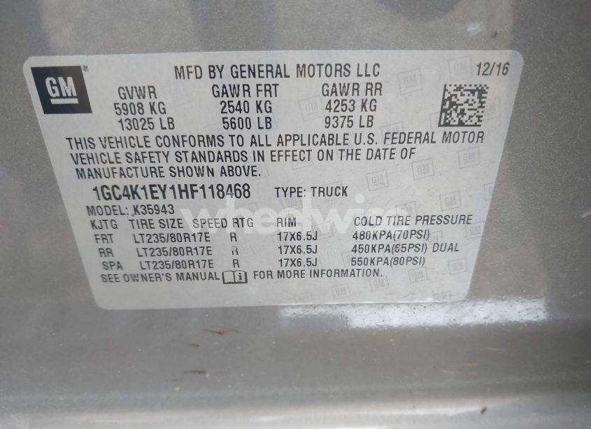 Photo 8 of 2017 Chevrolet Silverado 3500HD HIGH COUNTRY (VIN 1GC4K1EY1HF118468)