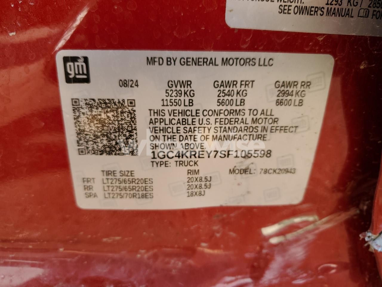 Photo 13 of 2025 CHEVROLET SILVERADO K2500 HIGH COUNTRY (VIN 1GC4KREY7SF105598)