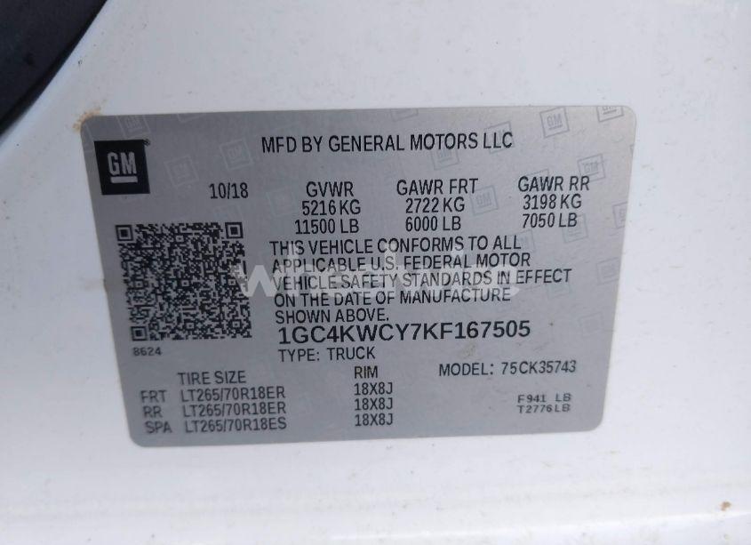 Photo 9 of 2019 Chevrolet Silverado 3500HD LT (VIN 1GC4KWCY7KF167505)