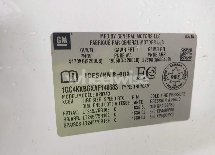 Photo 9 of 2010 Chevrolet Silverado 2500HD LT (VIN 1GC4KXBGXAF140683)