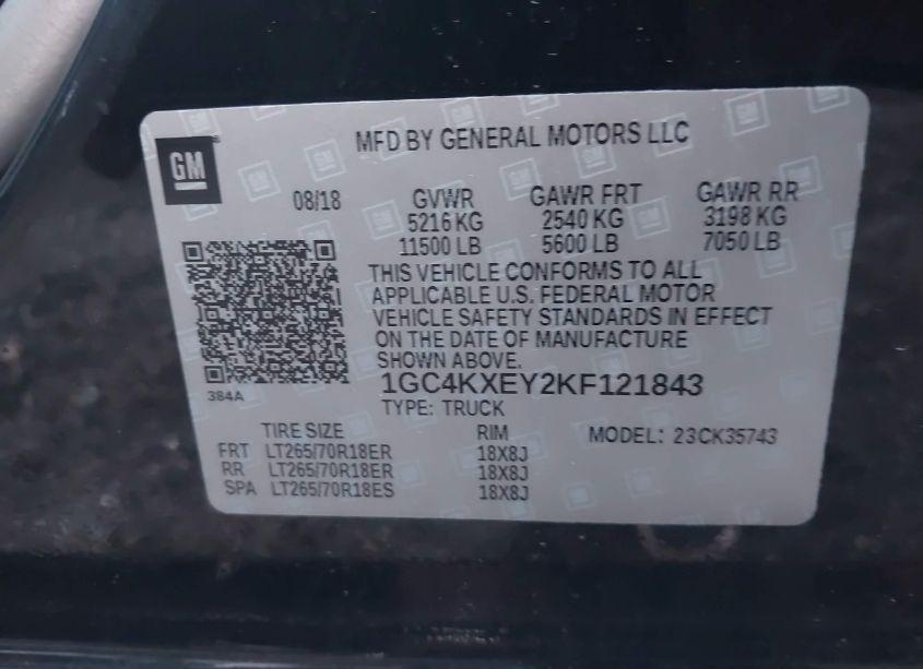 Photo 8 of 2019 Chevrolet Silverado 3500HD LTZ (VIN 1GC4KXEY2KF121843)