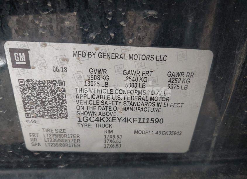 Photo 8 of 2019 Chevrolet Silverado 3500HD LTZ (VIN 1GC4KXEY4KF111590)