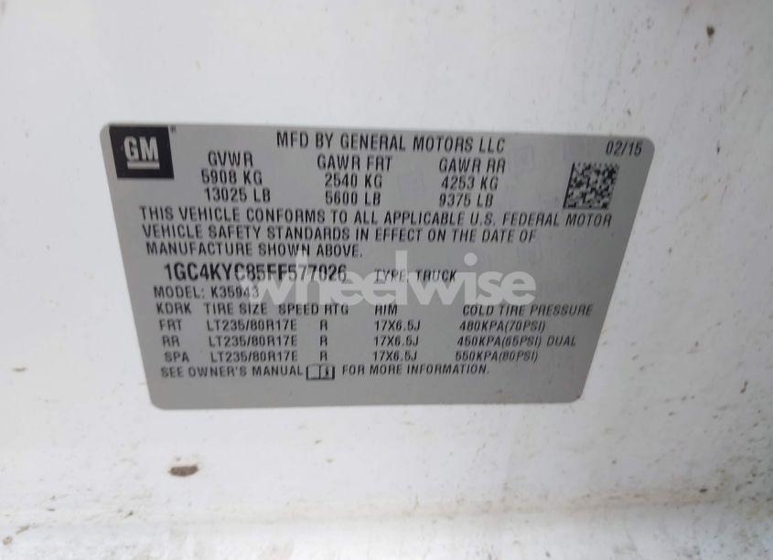 Photo 8 of 2015 Chevrolet Silverado 3500HD WT (VIN 1GC4KYC85FF577026)