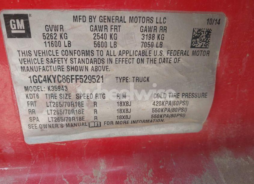 Photo 8 of 2015 Chevrolet Silverado 3500HD WT (VIN 1GC4KYC86FF529521)