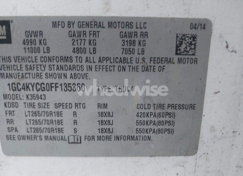 Photo 8 of 2015 Chevrolet Silverado 3500HD WT (VIN 1GC4KYCG0FF135360)