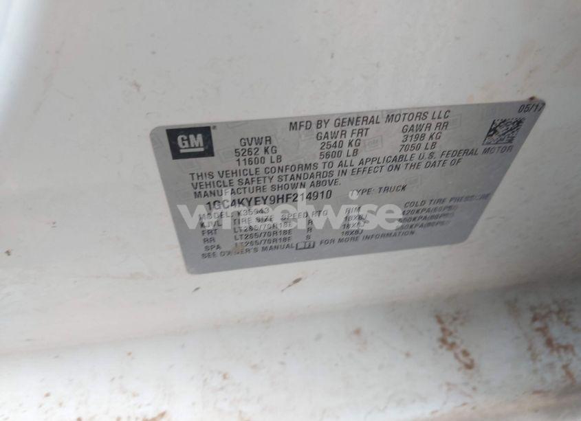Photo 8 of 2017 Chevrolet Silverado 3500HD WT (VIN 1GC4KYEY9HF214910)