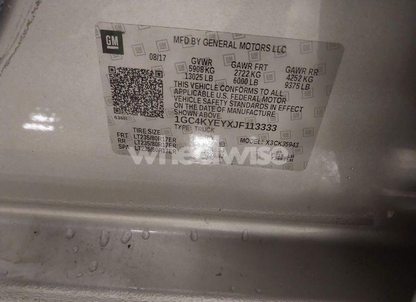 Photo 8 of 2018 Chevrolet Silverado 3500HD WT (VIN 1GC4KYEYXJF113333)