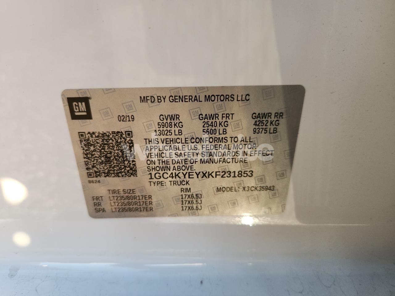 Photo 13 of 2019 CHEV SILVERADO 3500 HD HI (VIN 1GC4KYEYXKF231853)