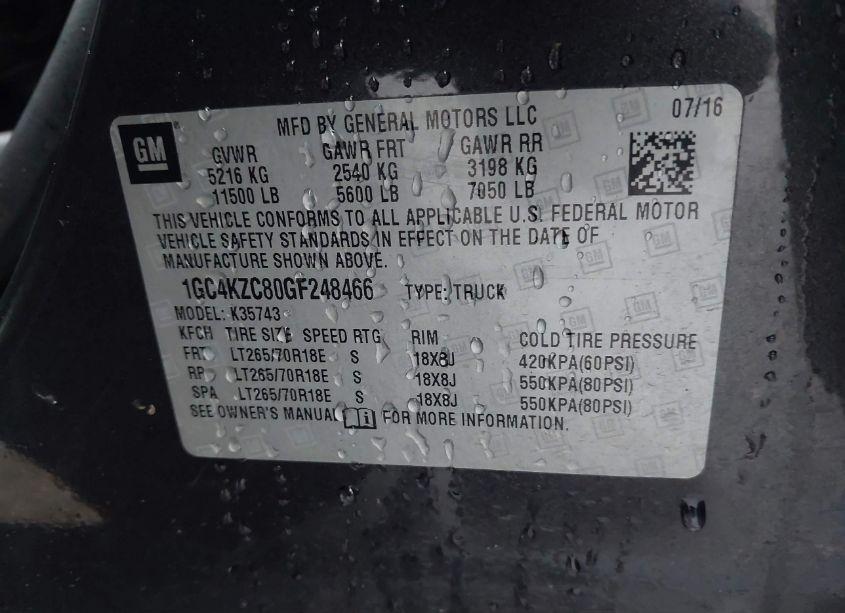 Photo 8 of 2016 Chevrolet Silverado 3500HD LT (VIN 1GC4KZC80GF248466)