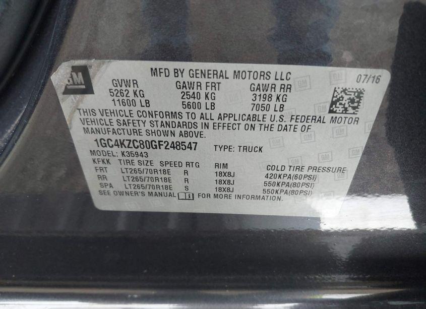 Photo 8 of 2016 Chevrolet Silverado 3500HD LT (VIN 1GC4KZC80GF248547)