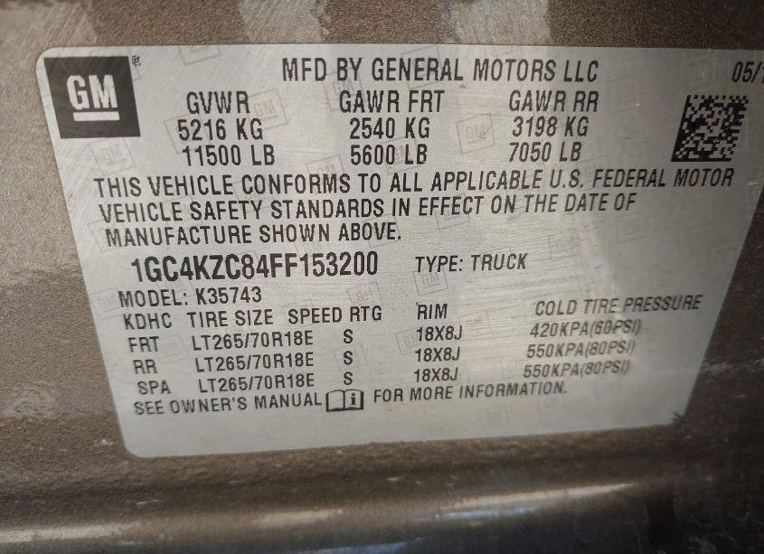 Photo 8 of 2015 Chevrolet Silverado 3500HD LT (VIN 1GC4KZC84FF153200)