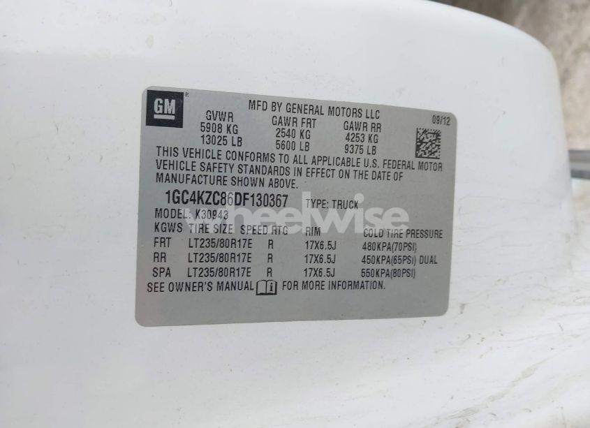 Photo 9 of 2013 Chevrolet Silverado 3500HD WORK TRUCK (VIN 1GC4KZC86DF130367)