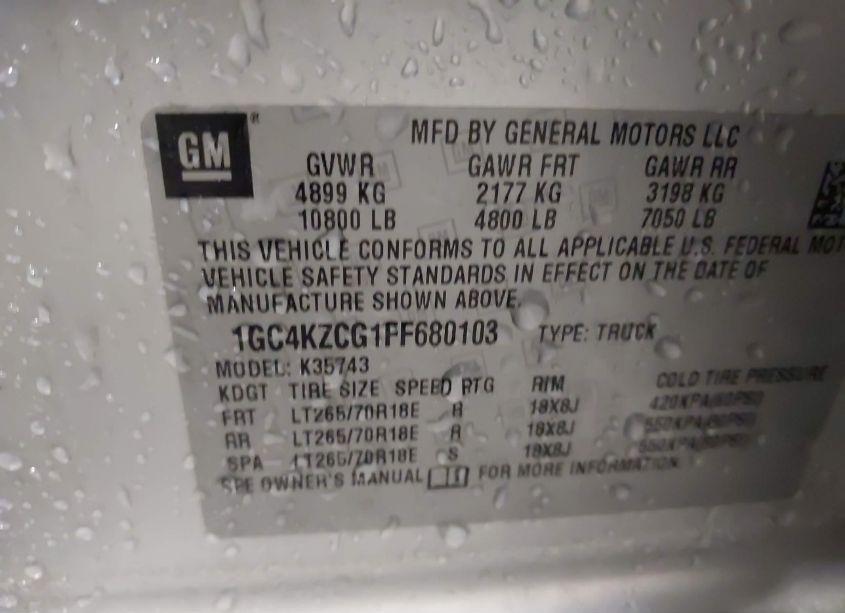 Photo 8 of 2015 Chevrolet Silverado 3500HD LT (VIN 1GC4KZCG1FF680103)