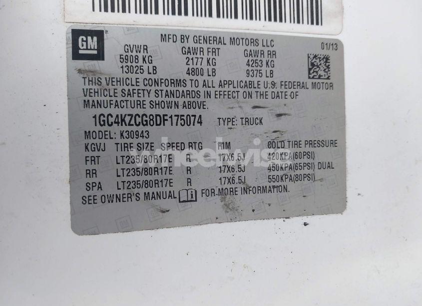 Photo 8 of 2013 Chevrolet Silverado 3500HD WORK TRUCK (VIN 1GC4KZCG8DF175074)