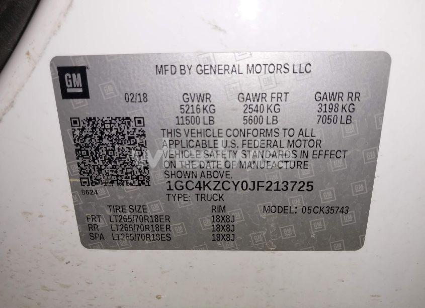 Photo 9 of 2018 Chevrolet Silverado 3500HD LT (VIN 1GC4KZCY0JF213725)