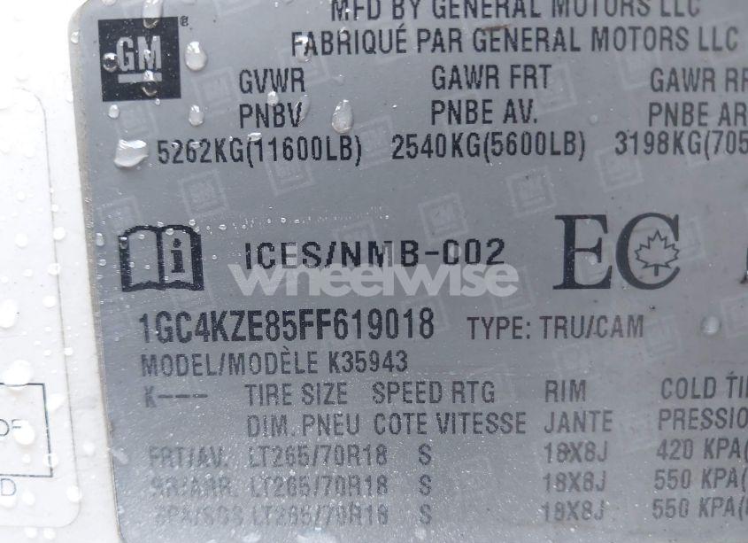 Photo 8 of 2015 Chevrolet Silverado 3500HD LT (VIN 1GC4KZE85FF619018)