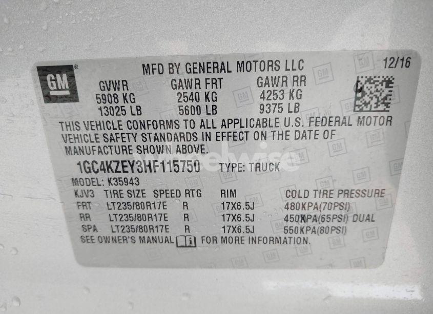 Photo 8 of 2017 Chevrolet Silverado 3500HD LT (VIN 1GC4KZEY3HF115750)