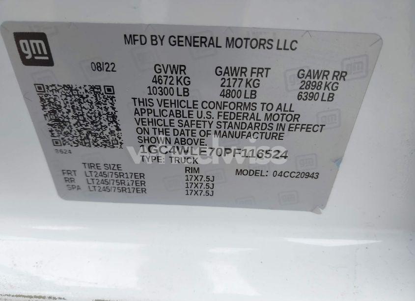 Photo 8 of 2023 Chevrolet Silverado 2500HD 2WD LONG BED WT (VIN 1GC4WLE70PF116524)